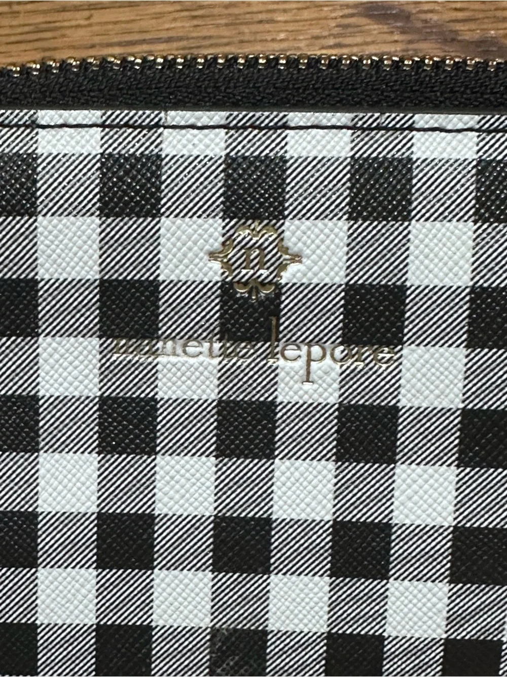 Nanette‎ Lepore Black and White Gingham Wristlet Wallet